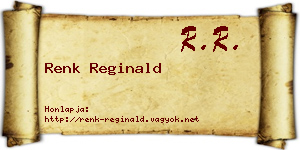 Renk Reginald névjegykártya